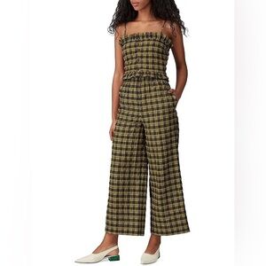 Ganni Plaid Wide Leg Pants